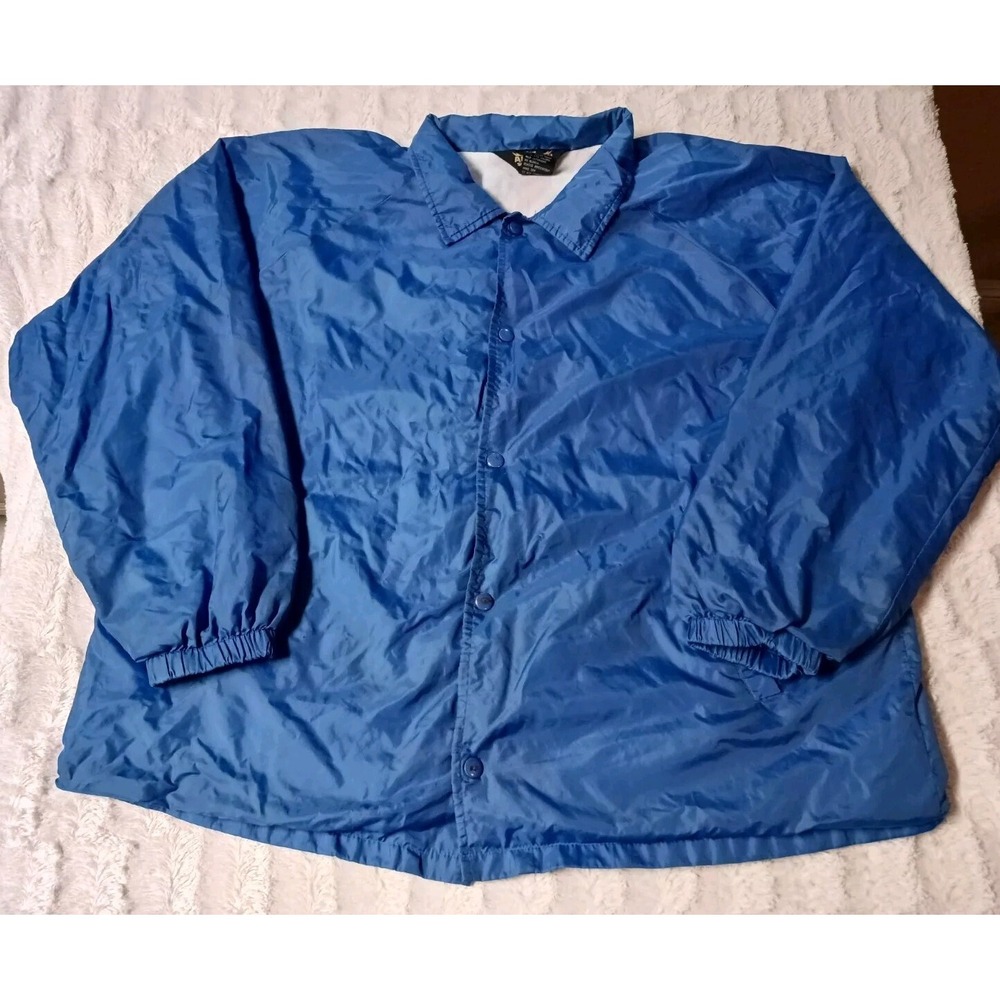 Vintage Auburn Sportswear Men's Size XL Blue Windbreaker Coach's Jacket Snap Up